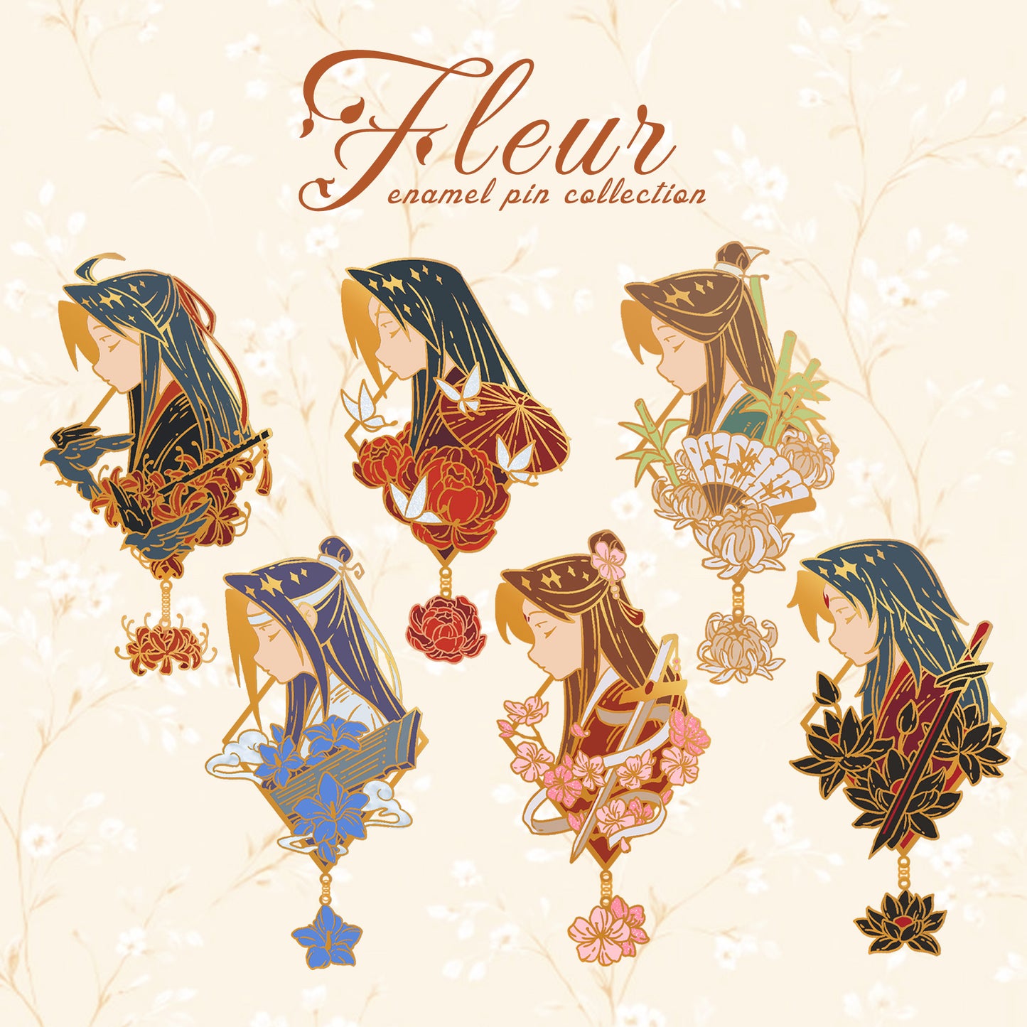 [Preorder] MXTX Fleur Pins